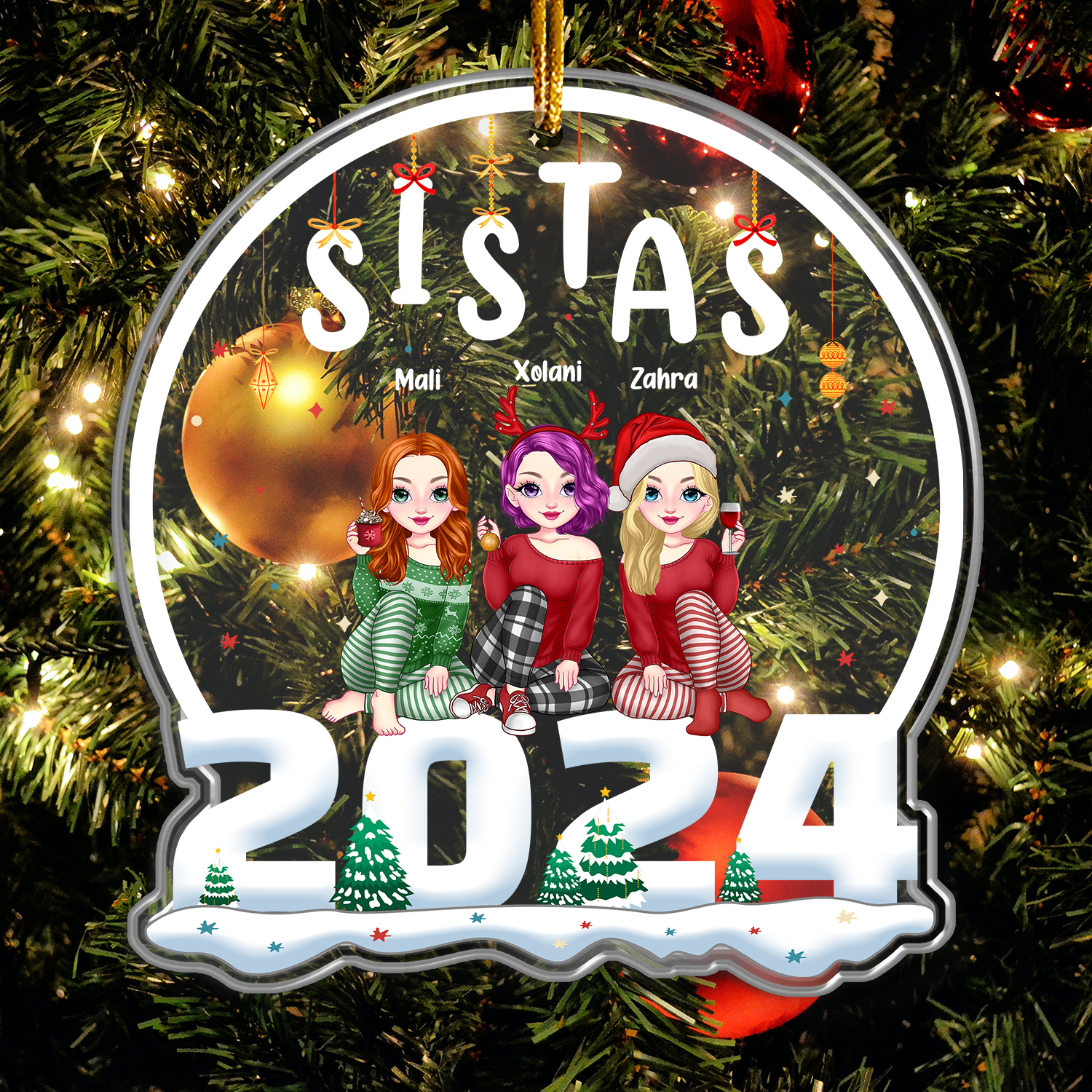 Sistas 2024 - Personalized Acrylic Ornament