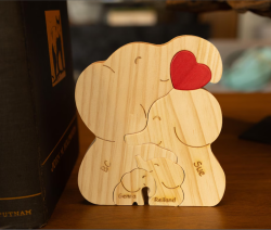 Personalized Wood Family gift, birthday, baby puzzle Elephant Puzzle, Baby Shower, Baby Name, Gift for couple, kids, Mum, dad, Granny, papa