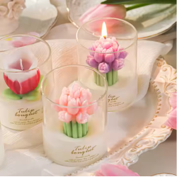 Wholesale Tulip Flower Scented Candle valentine's day gifts for women