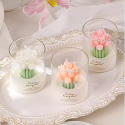 Wholesale Tulip Flower Scented Candle valentine's day gifts for women