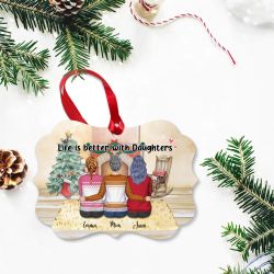 Mother & Daughter Ornament - Life Is Better With Daughters - Personalized Ornament